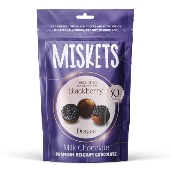 Miskets Milk Chocolate Coated Freeze Dried Blackberry 80gr