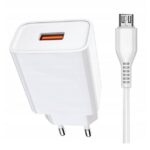 Φορτιστής Jellico C7 Quick Charger 22.5W (με καλώδιο micro USB) Λευκός