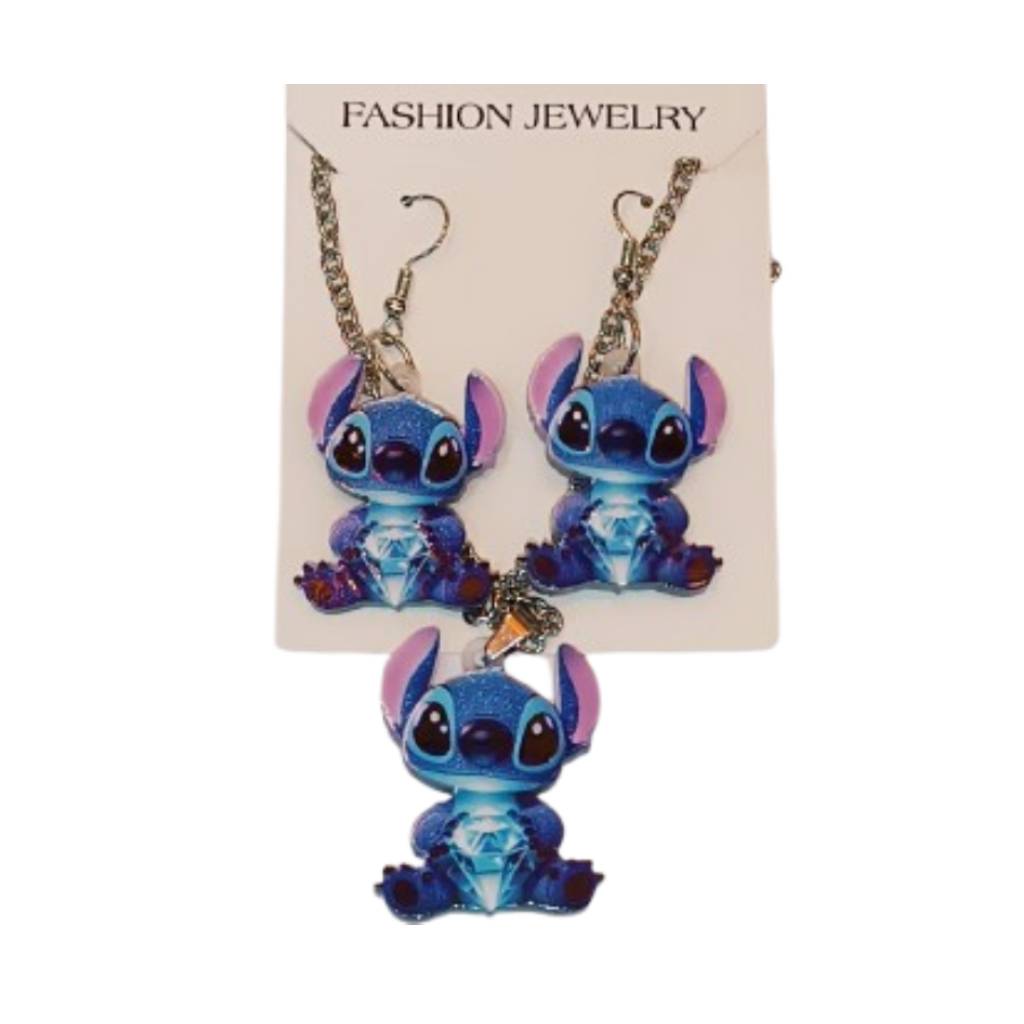 Set Stitch Set Σκουλαρίκια & Κολιέ Stitch - Image 1