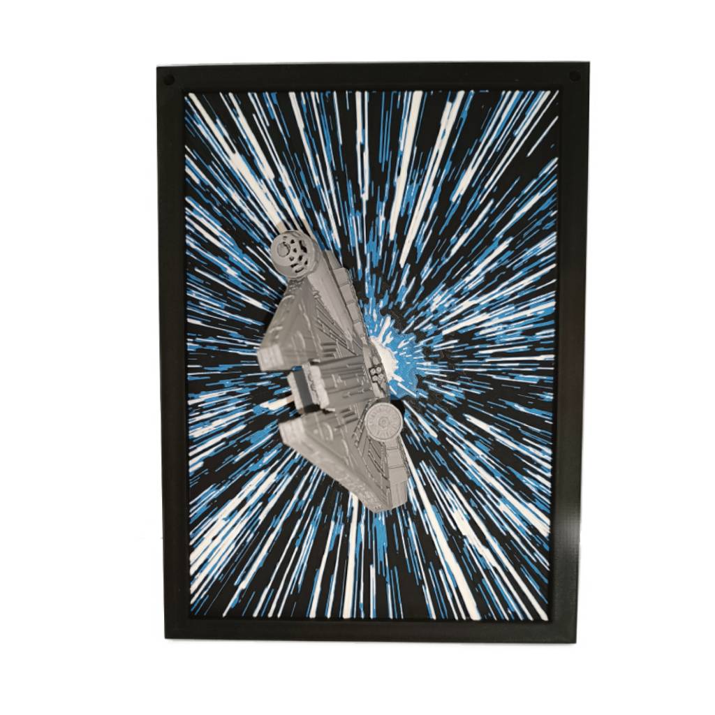 3D Printed Star Wars Millennium Falcon Comic Cover Pop Out 3D Printed Star Wars Millennium Falcon Comic Cover Pop Out - Handmade - Image 1