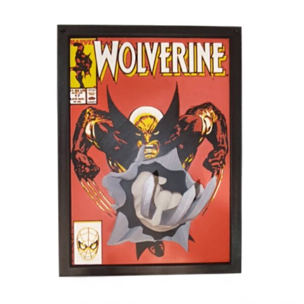 3D Printed Wolverine Comic Cover Pop Out - Handmade