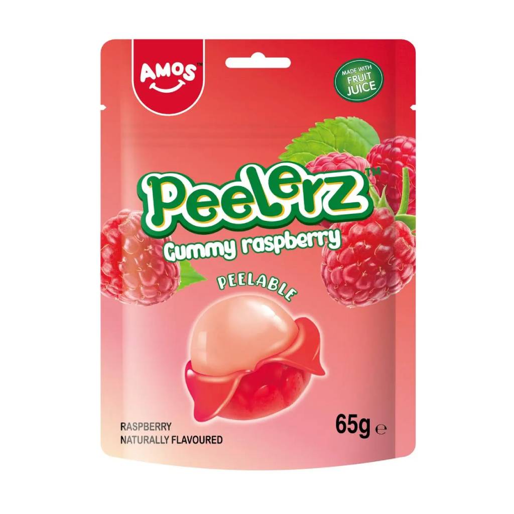 Amos Peelerz Gummy Raspberry 65gr Amos Peelerz Gummy Raspberry 65gr - Image 1