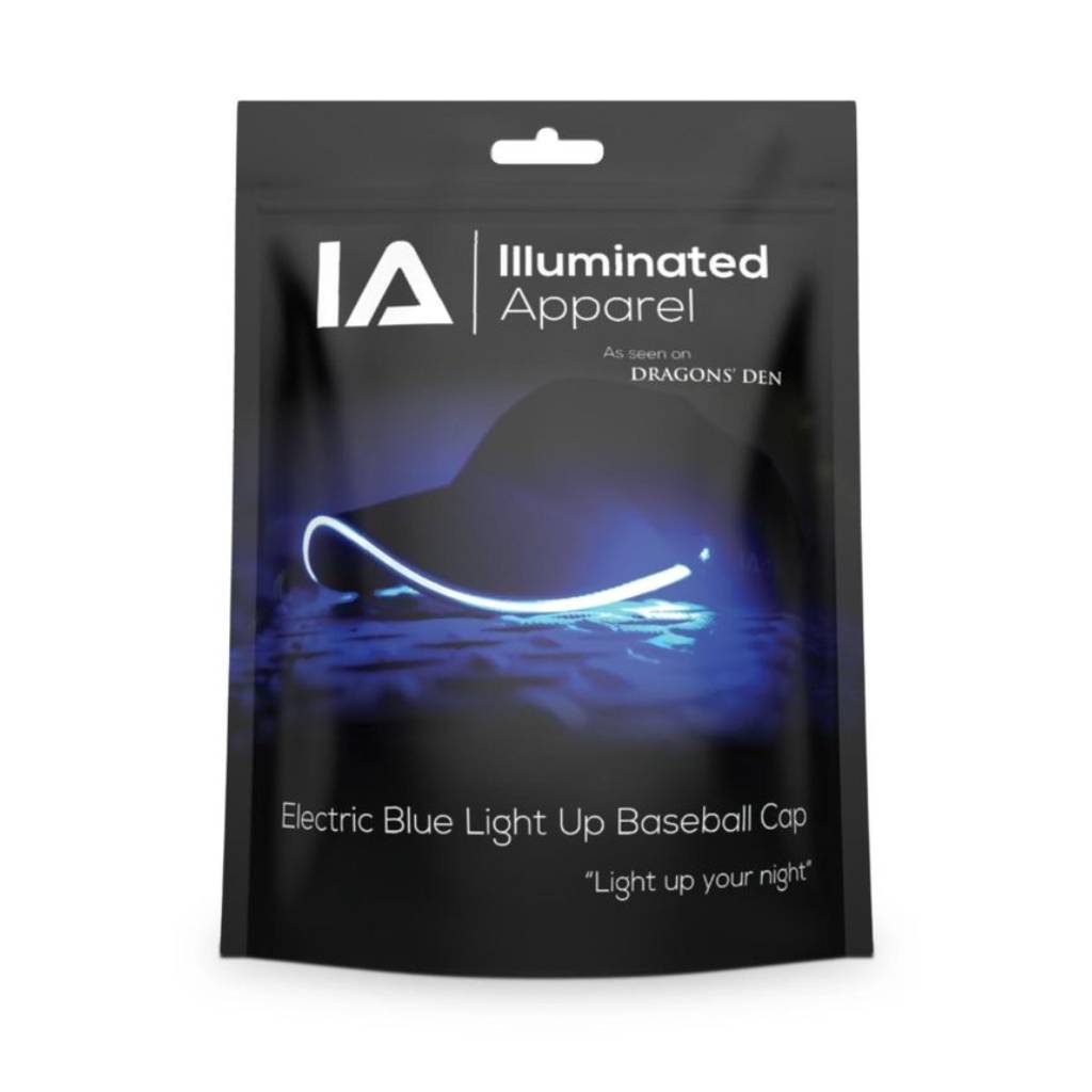 Illuminated Led Light Up Baseball Cap Black-Electric Blue Illuminated Led Light Up Baseball Cap Black-Electric Blue - Image 1