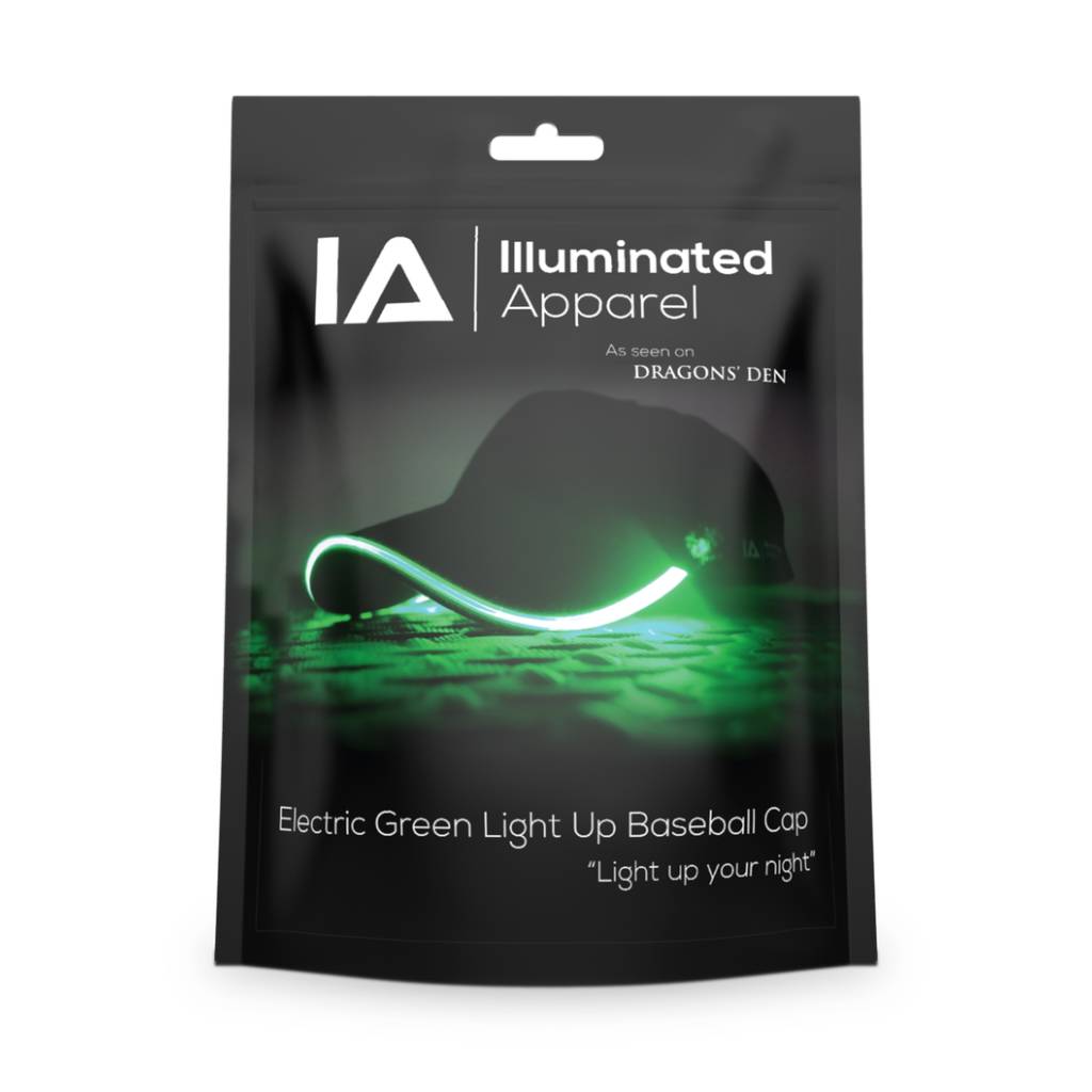 Illuminated Led Light Up Baseball Cap Black-Electric Green Illuminated Led Light Up Baseball Cap Black-Electric Green - Image 1