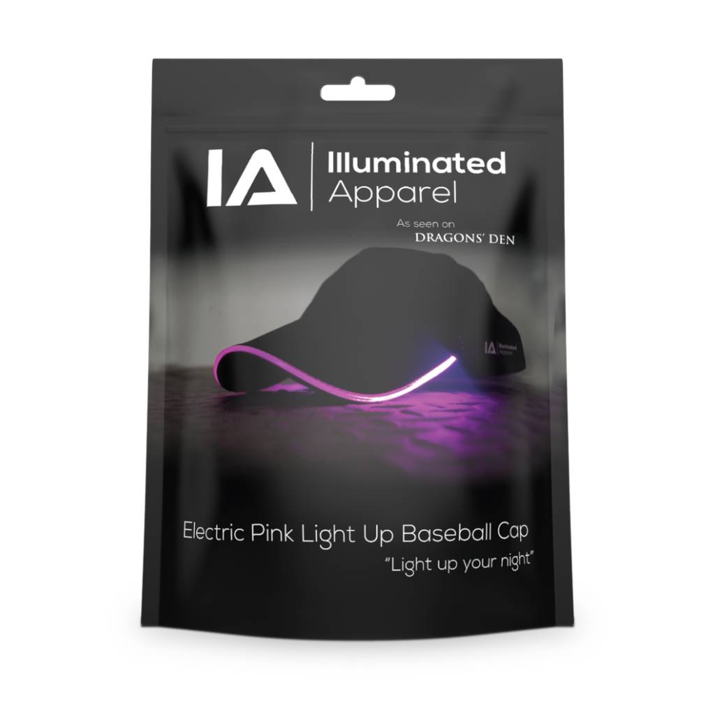 Illuminated Led Light Up Baseball Cap Black-Electric Pink Illuminated Led Light Up Baseball Cap Black-Electric Pink - Image 1