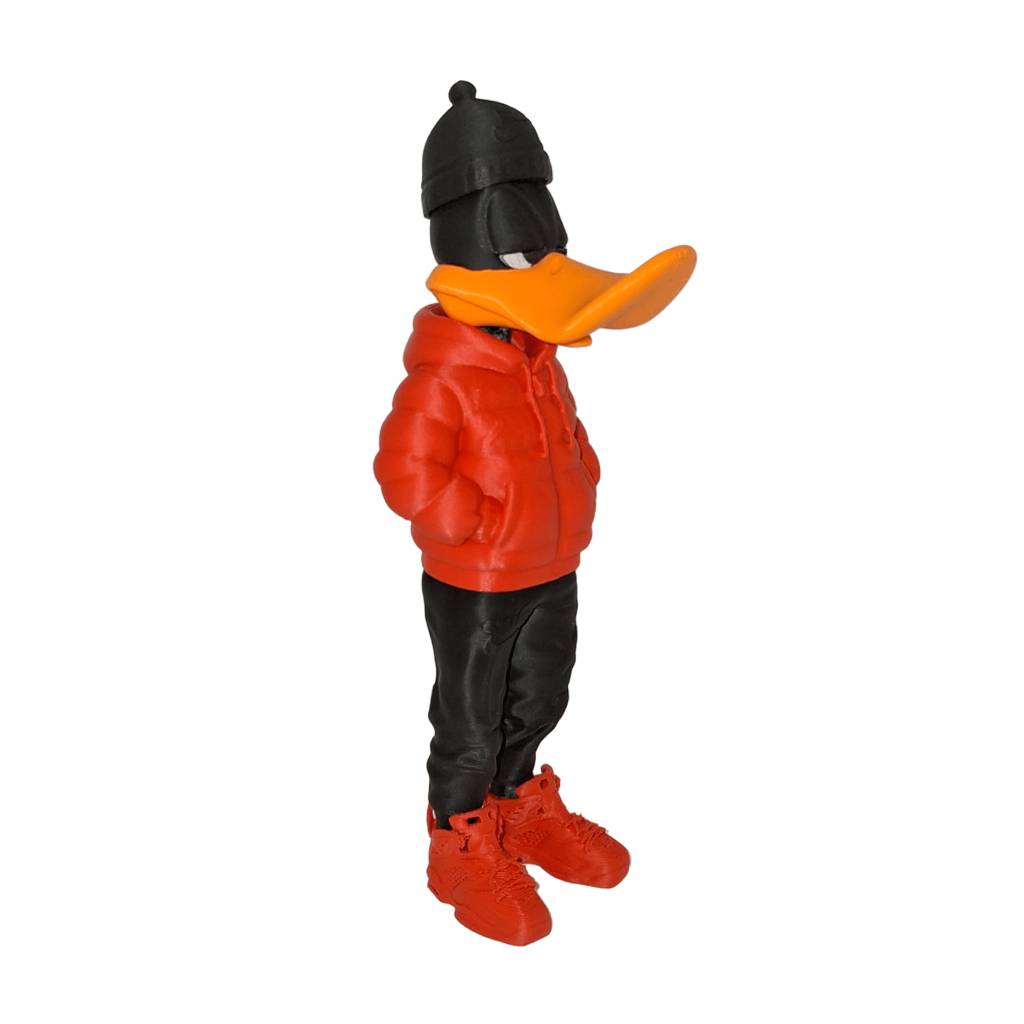 3D Printed duffy red 3D Printed Daffy Duck Red 14cm - Handmade Urban Style - Image 1