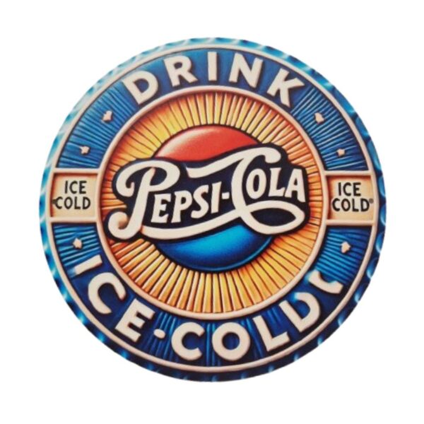 Μεταλλική Πινακίδα Στρογγυλή Pepsi Ice Gold 20cm