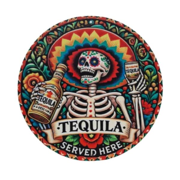 Μεταλλική Πινακίδα Στρογγυλή Tequila 20cm