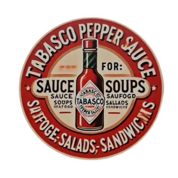 Μεταλλική Πινακίδα Στρογγυλή Tabasco 20cm