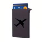 OEM Αλουμινένια Θήκη Για Κάρτες - Μαύρη με Σχέδιο Αεροπλάνο