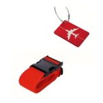 OEM Ετικέτα & Λουράκι Ασφαλείας Αποσκευών – Κόκκινο με Σχέδιο Αεροπλάνο