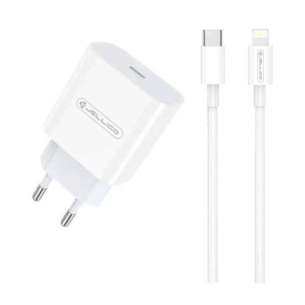 Φορτιστής Jellico AK 180 Travel Set 20W PD USB-C σε Lightning - Λευκό