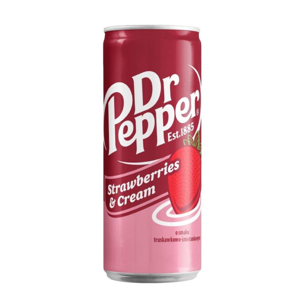 Dr Pepper Strawberries & Cream 330ml (2) Dr Pepper Strawberries & Cream 330ml - Image 1
