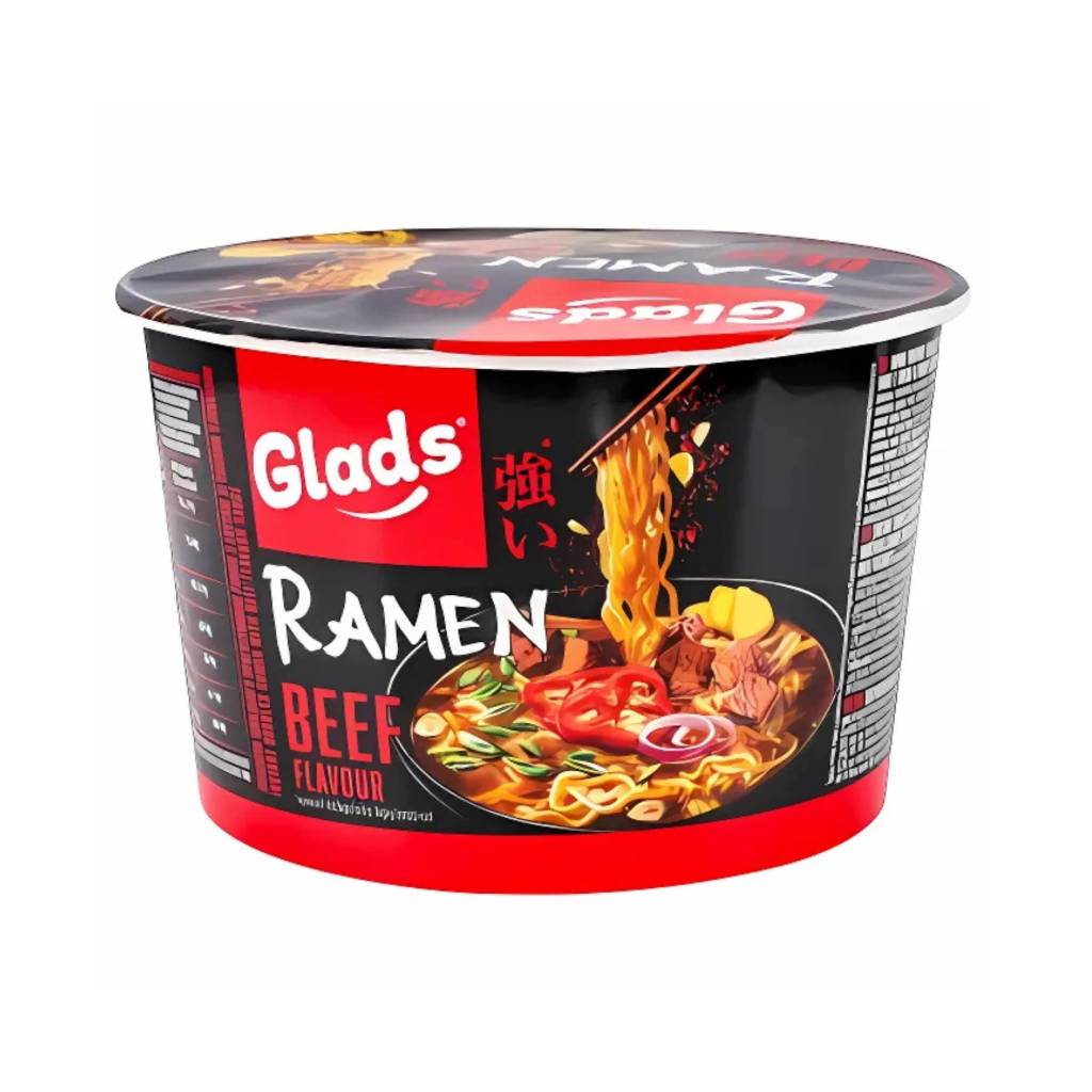 Glads Ramen Noodles Pack With Beef Flavour Sauce 105gr Glads Ramen Bowl With Beef Flavour Sauce 105gr - Image 1