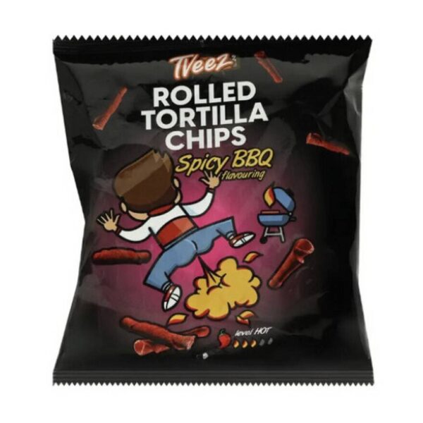 Tveez Rolled Tortilla Chips Spicy BBQ 113gr