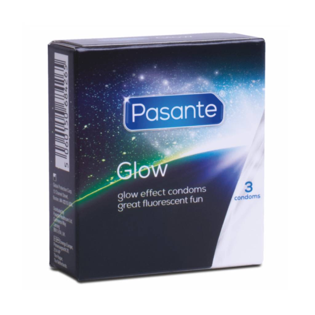 Pasante profilaktika glow 3τμχ Pasante Προφυλακτικά Glow Φωσφοριζέ 3τμχ - Image 1