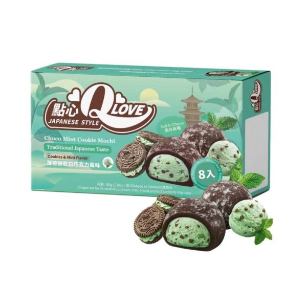 NEW QLove Choco Mint Cookie Premium Filling Mini Mochi 80g TWN
