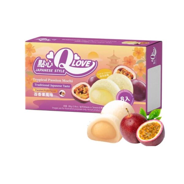 NEW QLove Passion Fruit Premium Filling Mini Mochi 80g TWN