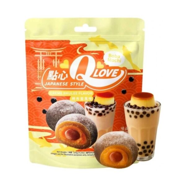 QLove Boba Creme Brulee Mochi Standing Pouch 120g TWN