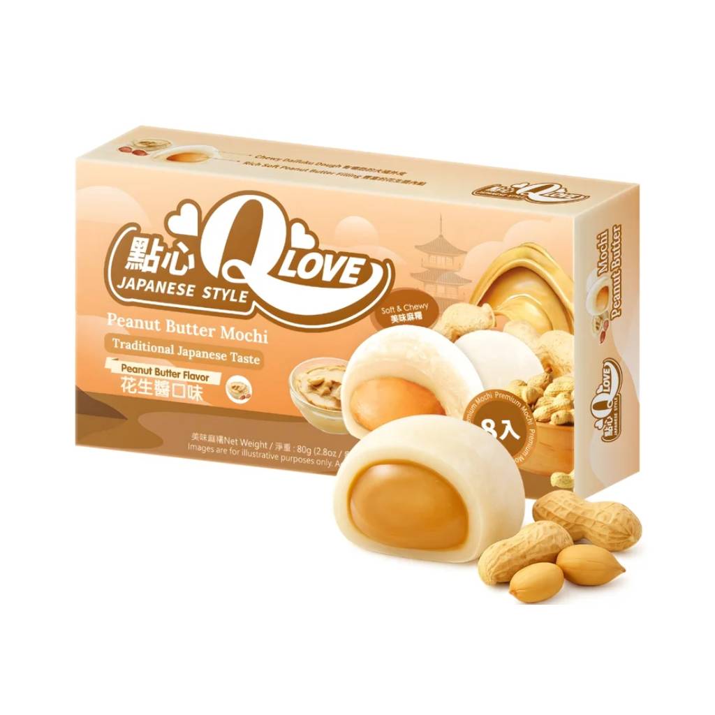 QLove Peanut Butter Mini Mochi 80g TWN QLove Peanut Butter Mini Mochi 80g TWN - Image 1