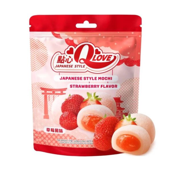 QLove Strawberry Traditional Mochi Standing Pouch 120g TWN